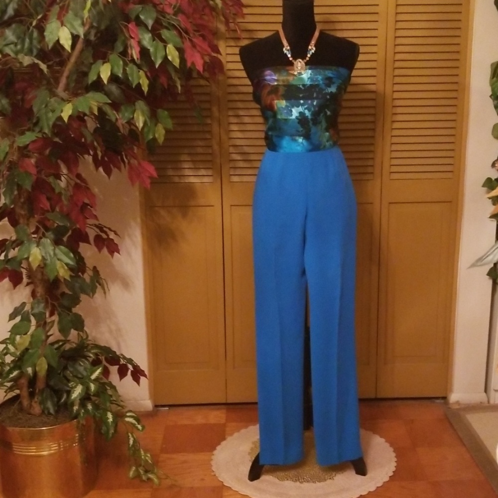 Dana Buchman Blue Silk Trousers/Pants